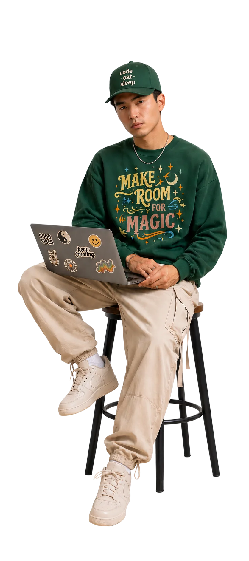 Custom cap and laptop stickers